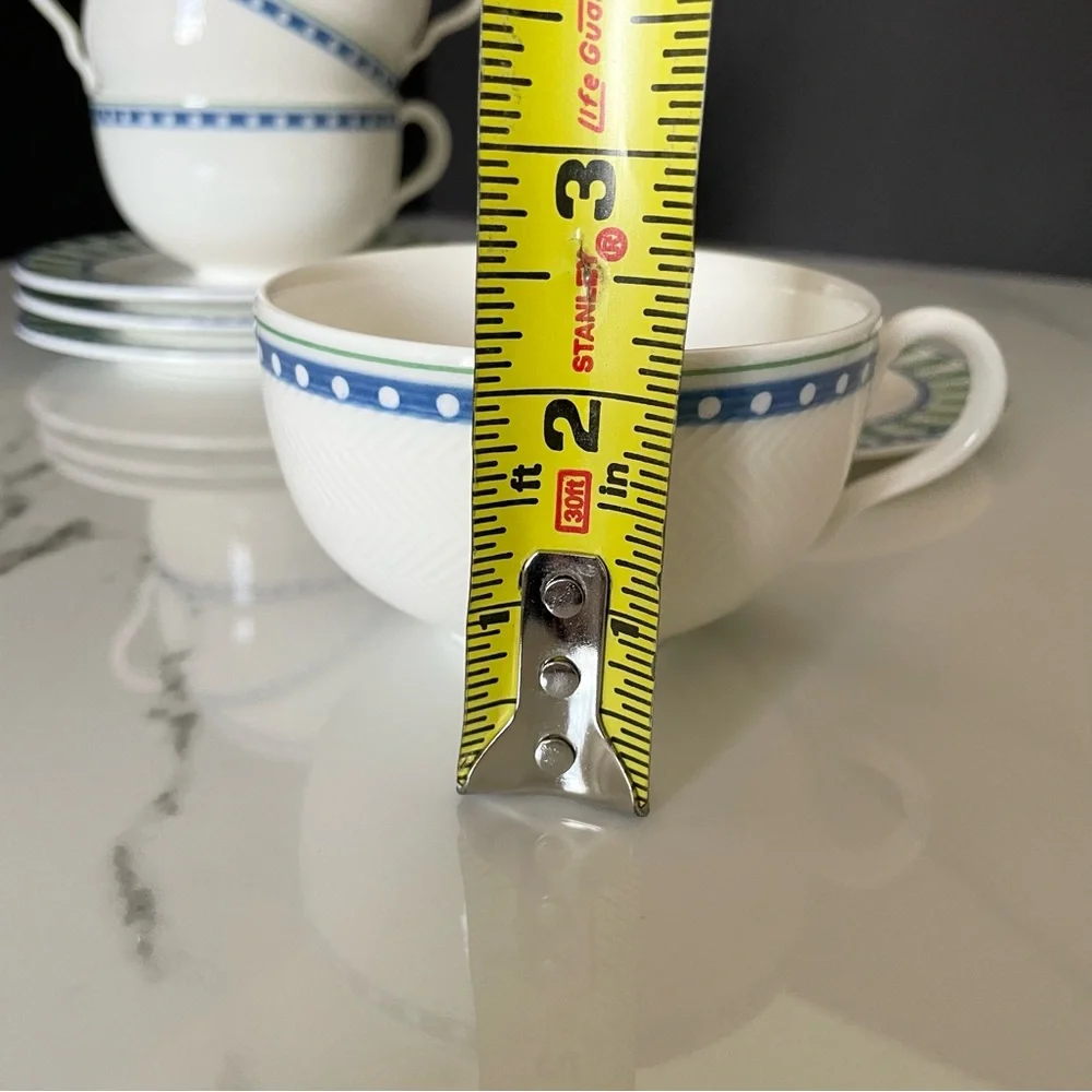 SET of 4 Party-Look Cups & Saucers by Villeroy & Boch